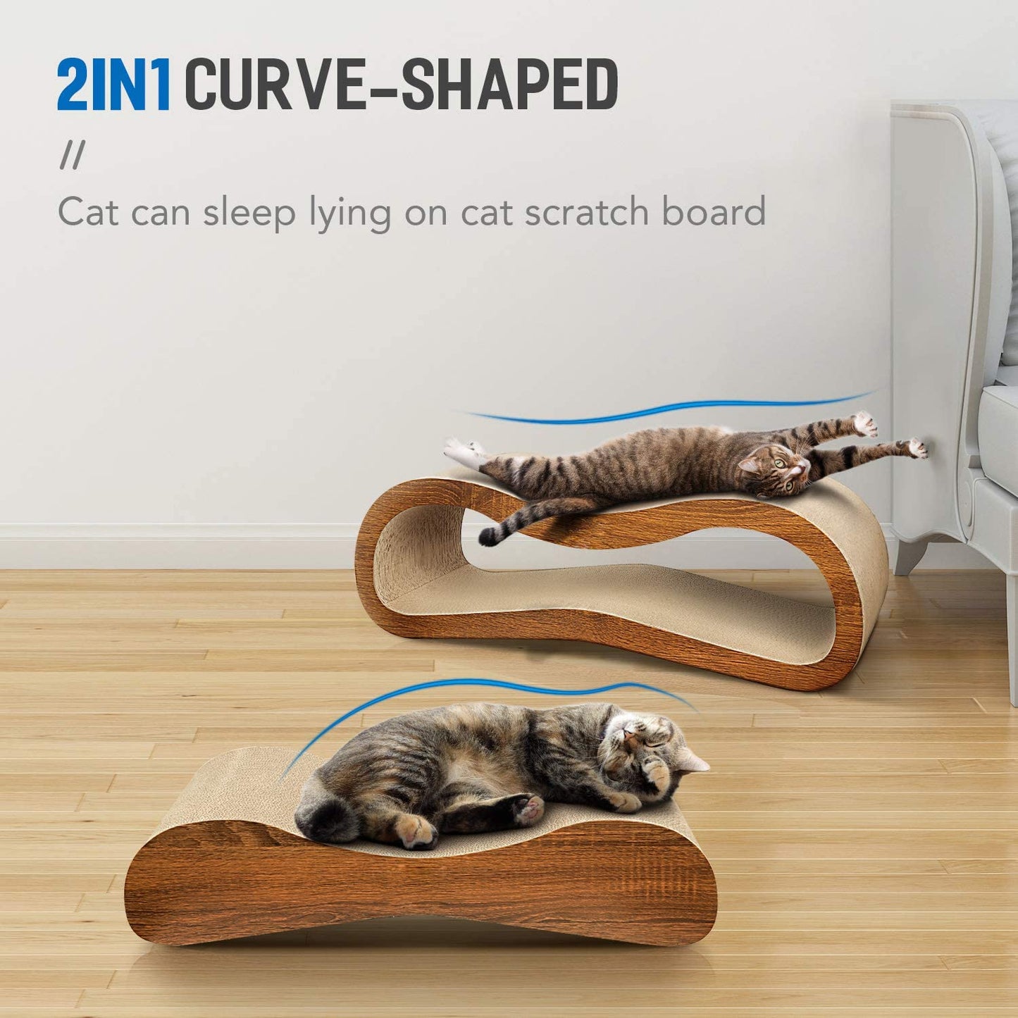 FluffyDream 2 in 1 Cat Scratcher Cardboard Lounge Bed