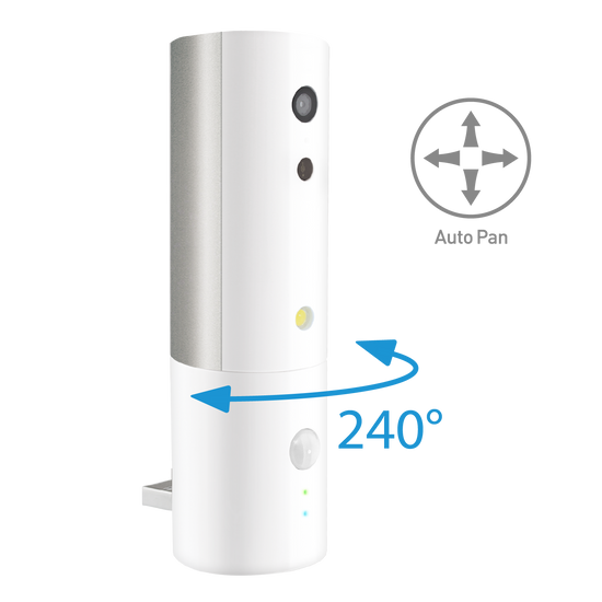 Hermes Portable Security Camera - White, AI Detection, Night Vision