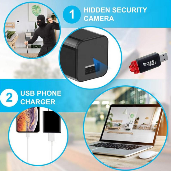 1080P Nanny Cam Spy Camera Charger Hidden Camera