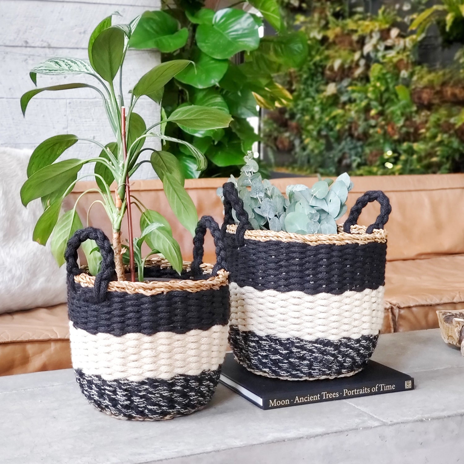 Ula Stripe Basket - Black Secondary image