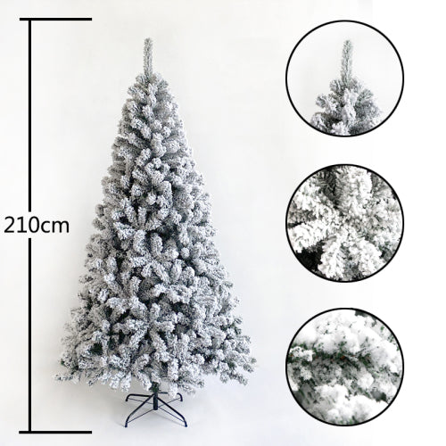 Artificial PVC Flocked Christmas Tree 7FT Snow Hinged Christmas Tree