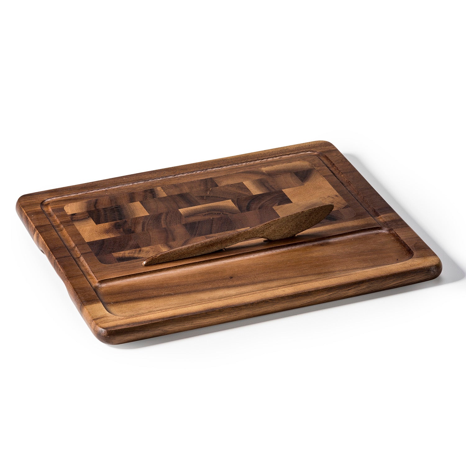 End Grain Cheese Board with Knife Main image