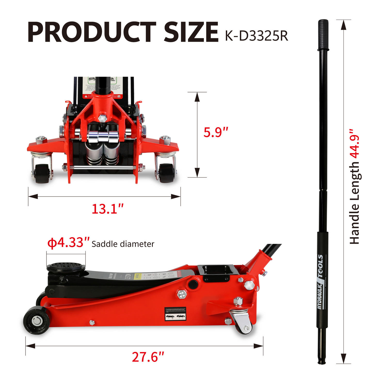 2.5 Ton Hydraulic Low Profile Aluminum And Steel Racing Floor Jack