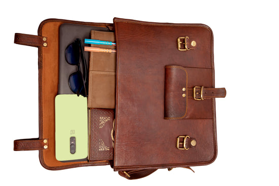 Combo Of 2, Buffalo Leather Backpack And Small Ipad Bag.