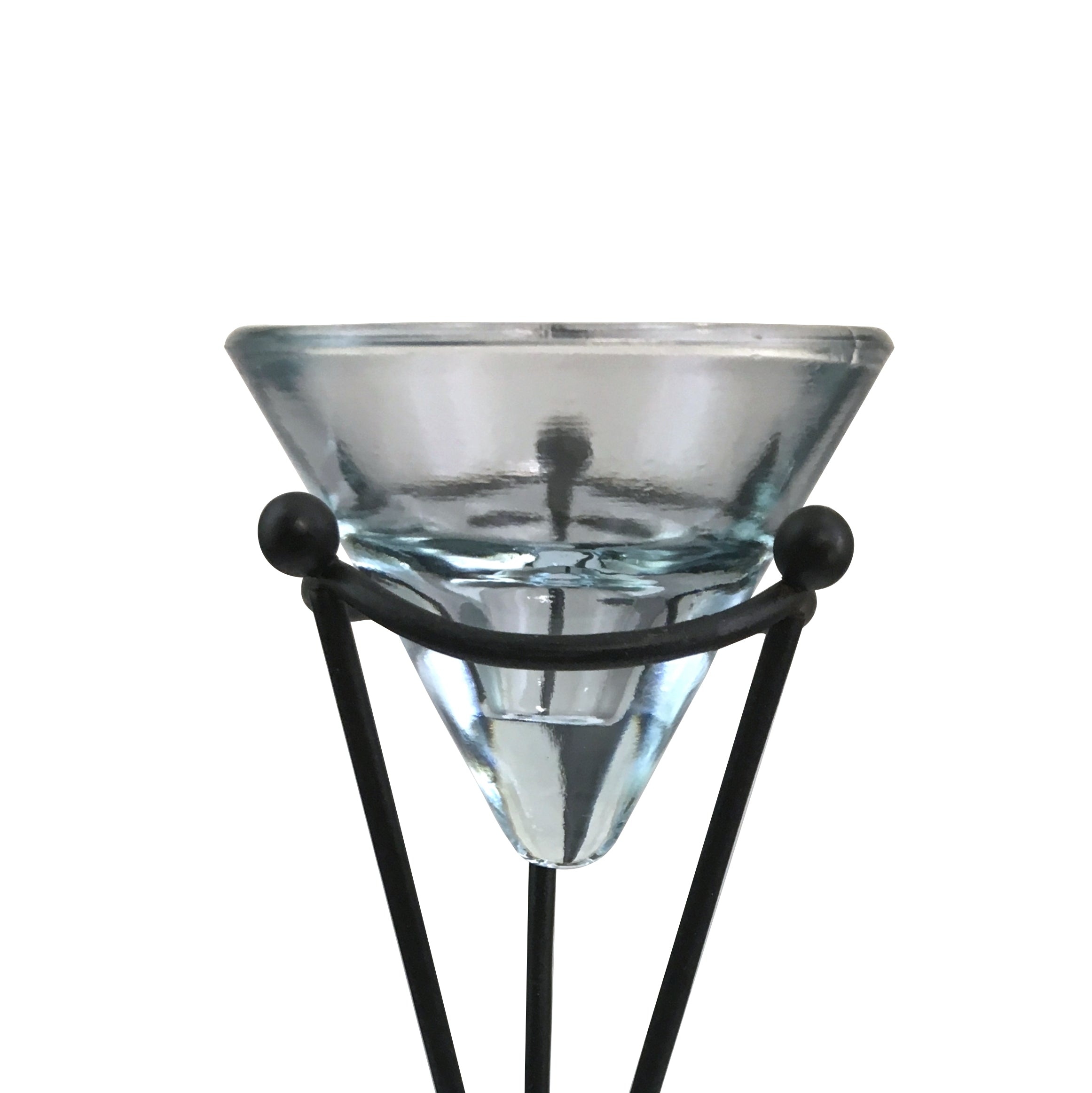 Glass Candleholder on Metal Pedestal Secondary image