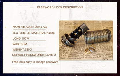 Handmade Metal Cryptex locks Leonardo da Vinci code toys