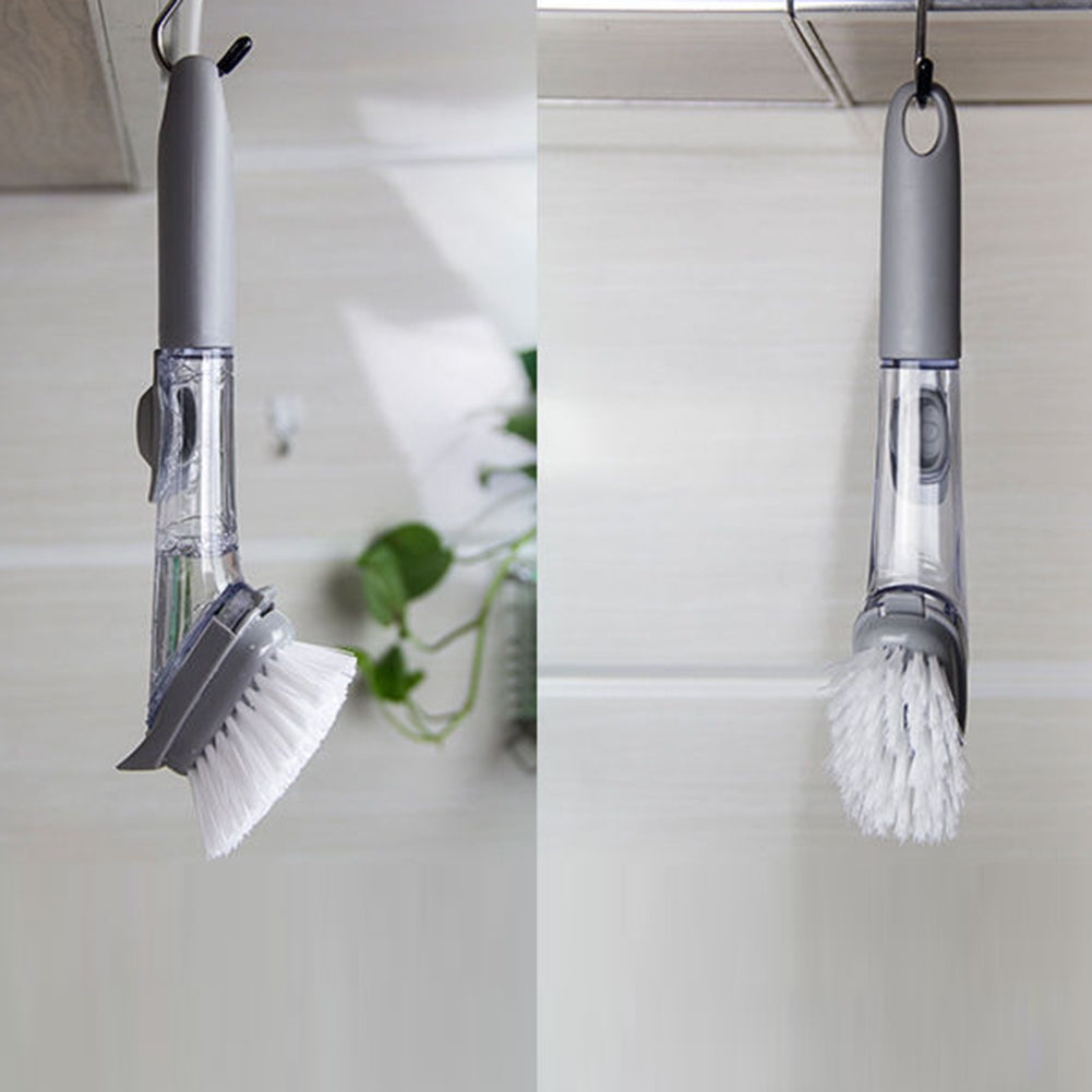 Automatic Liquid Dispenser Handle Kitchen Cleaning Brush