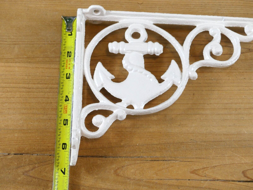 2 CAST IRON BOAT ANCHOR BRACKETS CORBELS WALL SHELF BRACKET