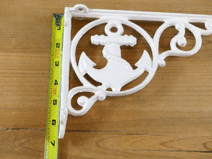 2 CAST IRON BOAT ANCHOR BRACKETS CORBELS WALL SHELF BRACKET