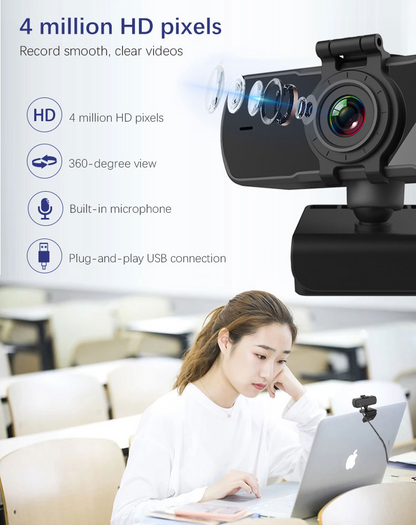 Webcam 2K Full HD 1080P Web Camera Autofocus With Microphone