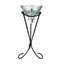Glass Candleholder on Metal Pedestal