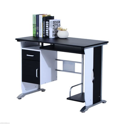 HOMCOM Computer Desk PC Table Office Furniture w/ Tray CPU Stand