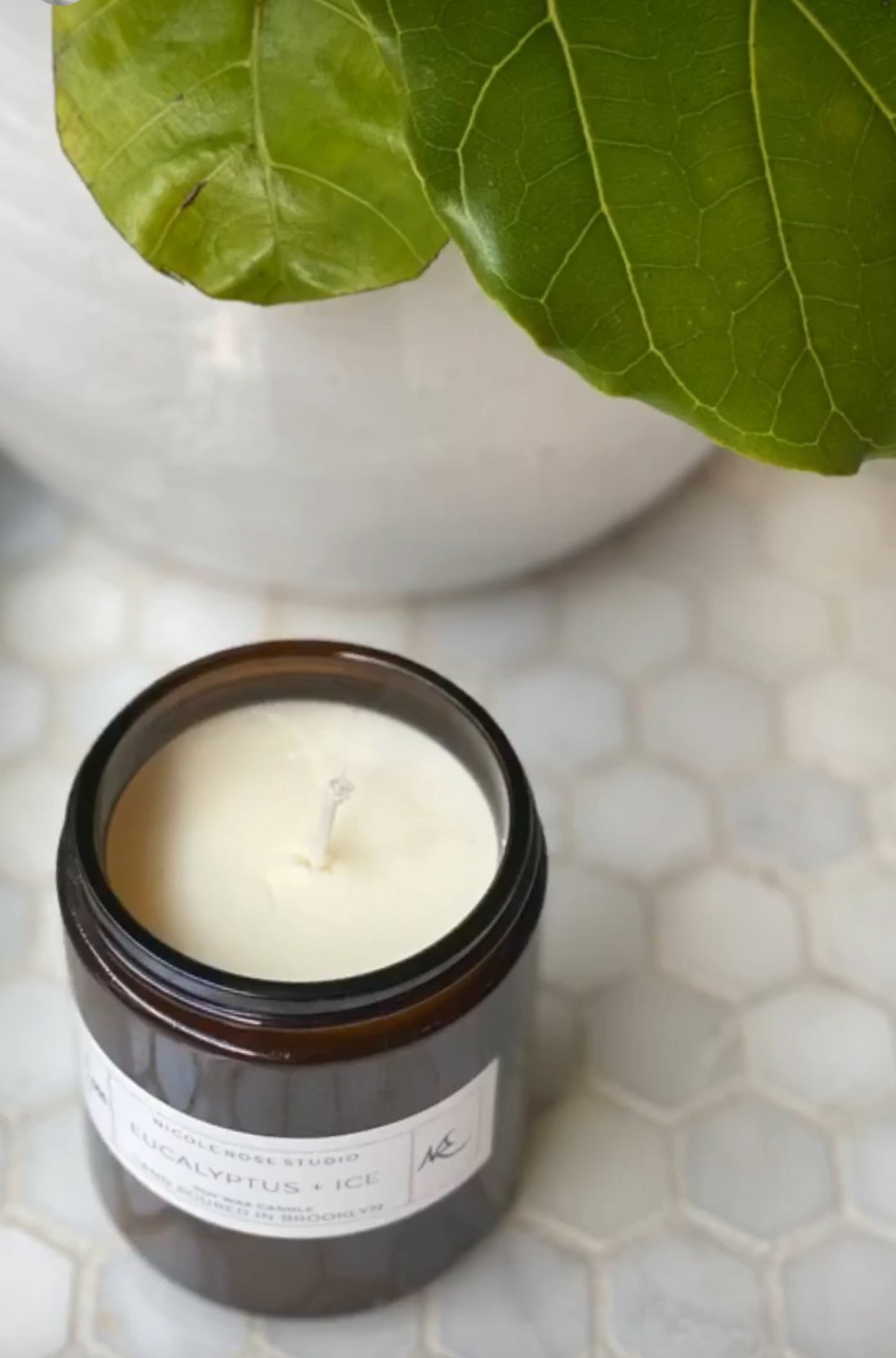 Eucalyptus + Ice Soy Wax Candle Secondary image