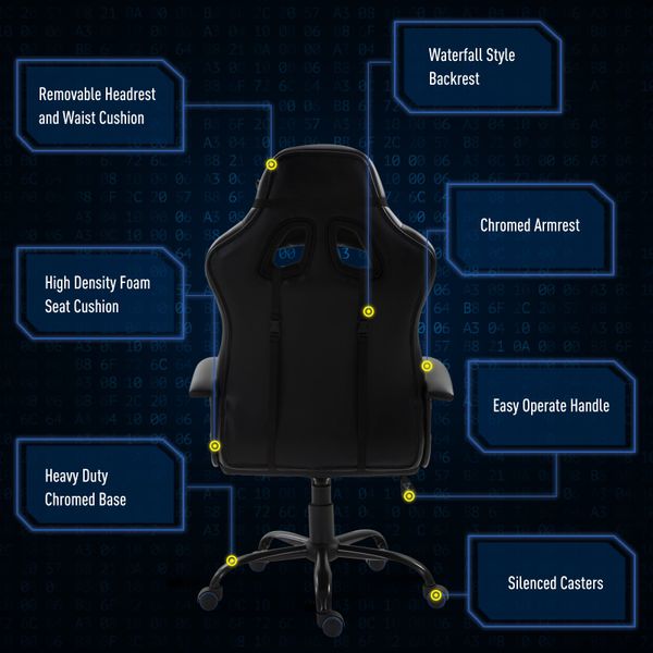 Vinsetto High Back Racing Style PU Leather Gaming Chair Lumbar Support