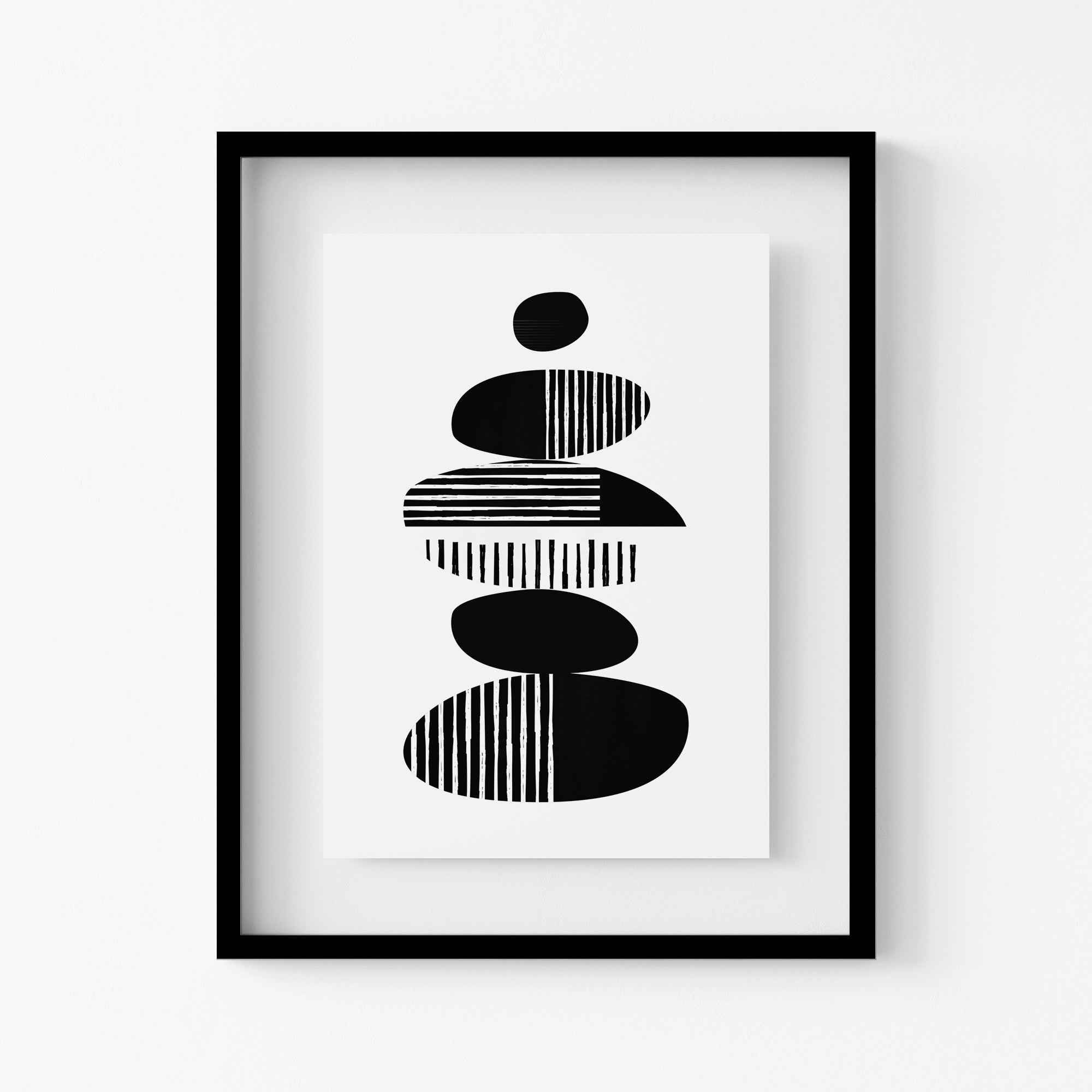 Black and White Geometric Print Main image
