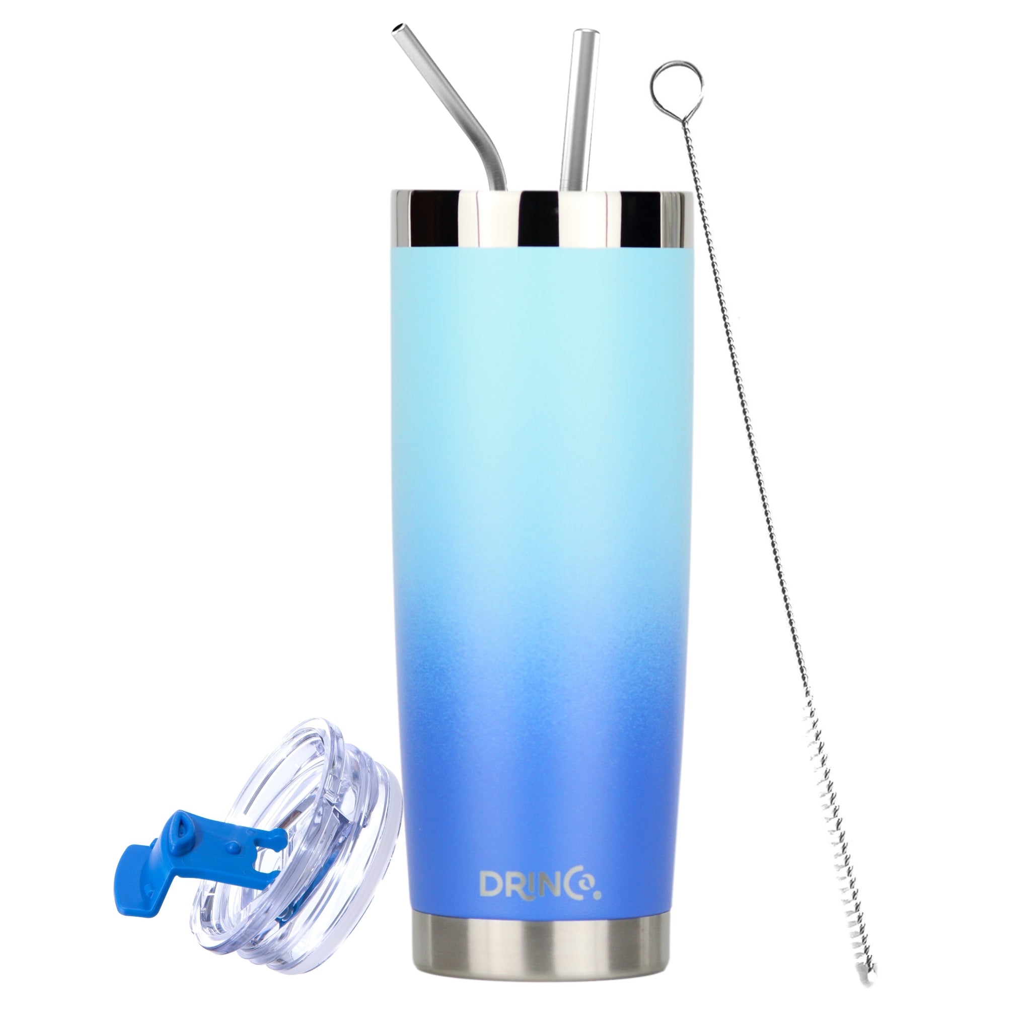 DRINCO® 20oz Insulated Tumbler Spill Proof Lid 2 Straws(SkyBlue) Main image