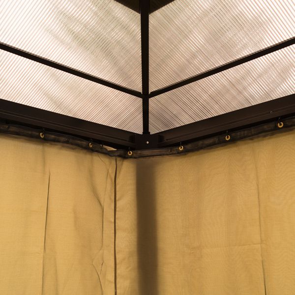 Outsunny 12'L x 10'W Hard Top Gazebo Canopy Sunshelter Waterproof Sun