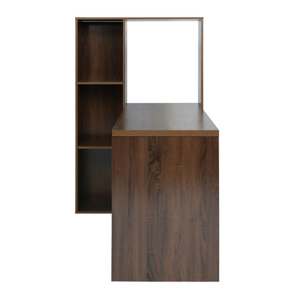 Home Office Study Room Desk L-shape Desktop with shelves