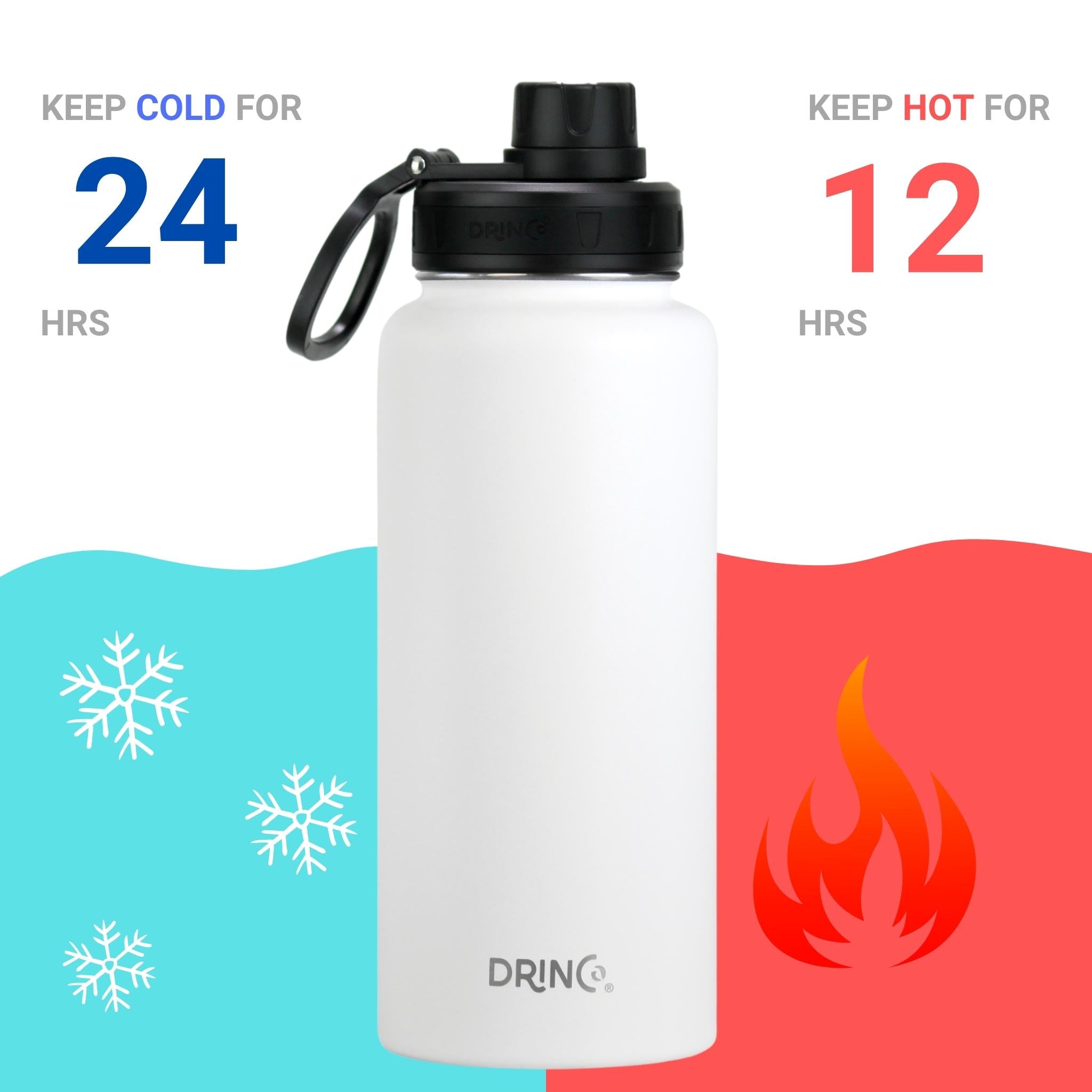DRINCO® 32oz Stainless Steel Water Bottle - Artic White Secondary image