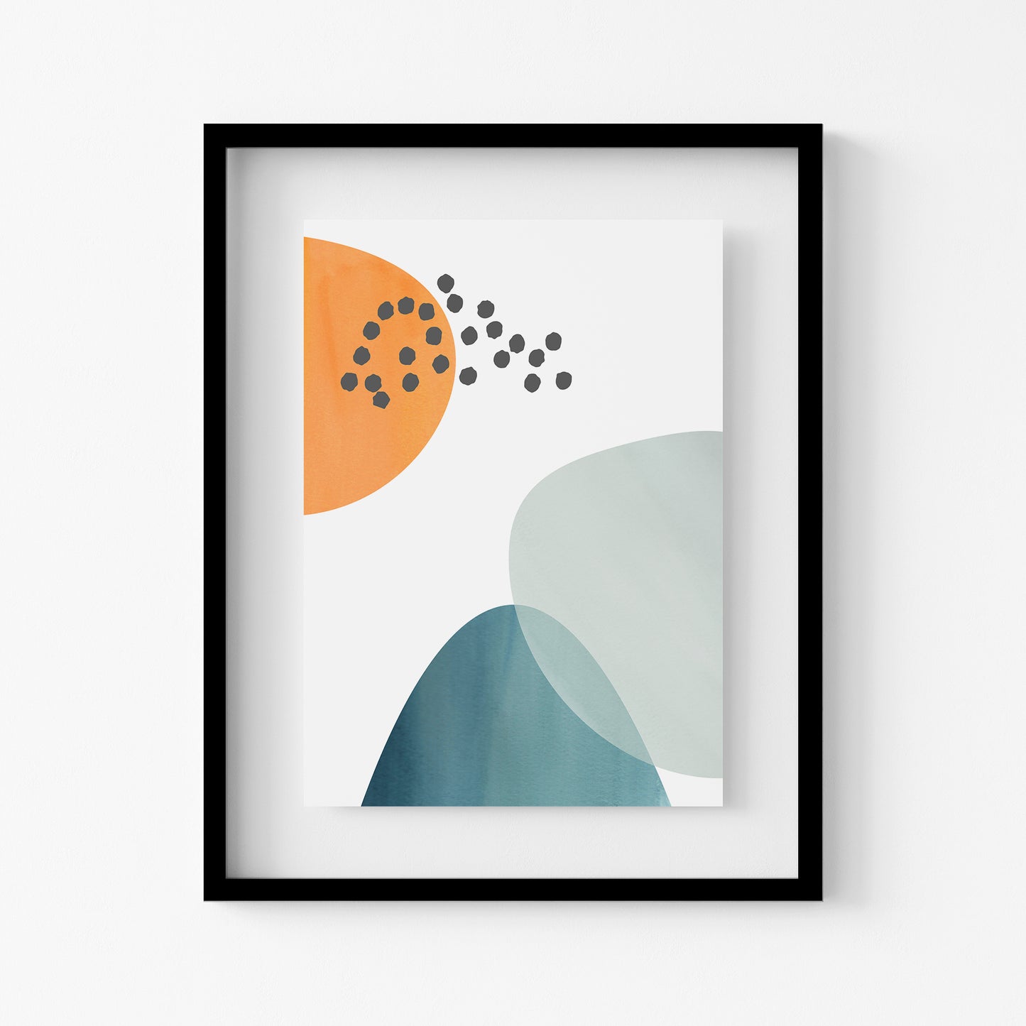 Abstract Blue Orange Print