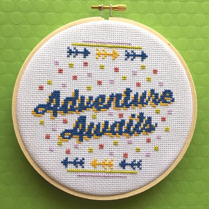 Adventure Awaits Counted Cross Stitch DIY KIT Intermediate