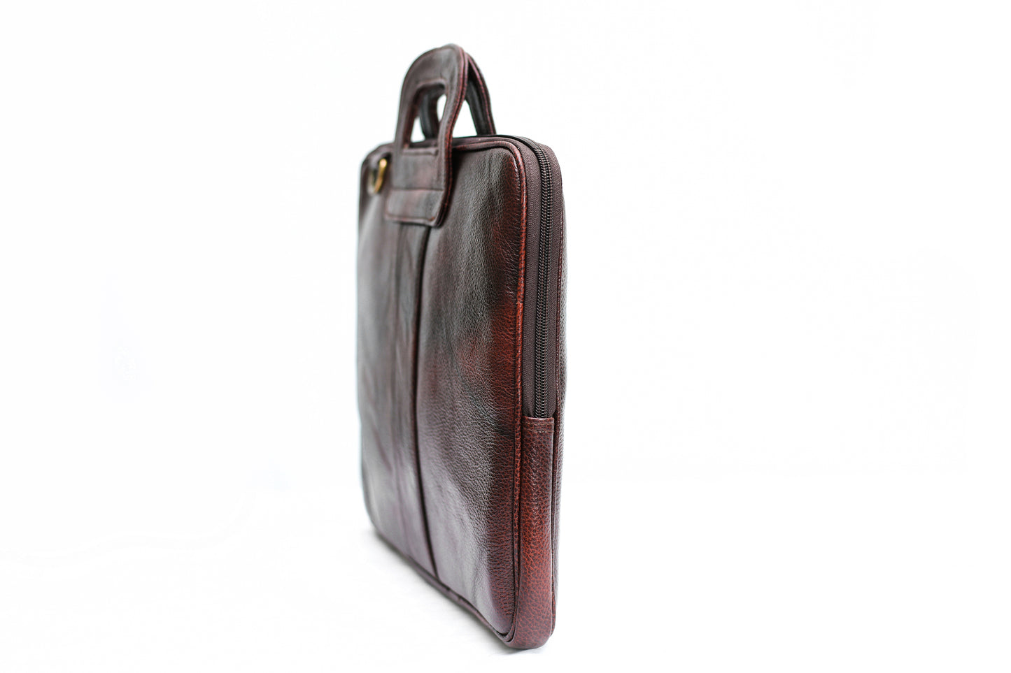 ANUENT Handmade Brown Leather Briefcase Mens.