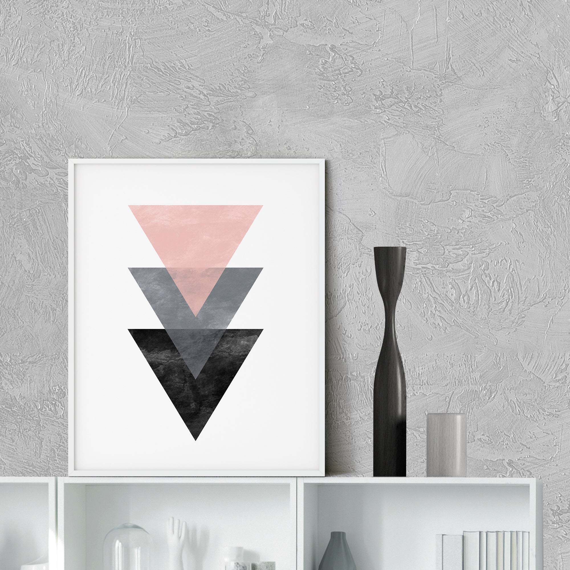 Scandinavian Geometric Triangles Print Secondary image