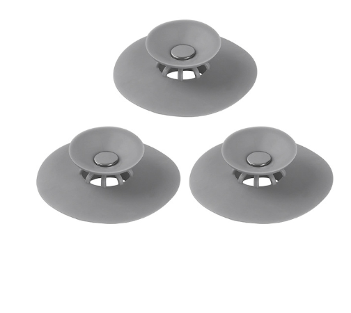 3PCS Silicone Floor Drain Hair Stopper Bathroom Kitchen Basin Stopper