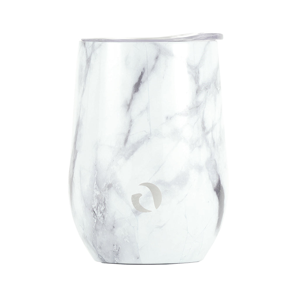 DRINCO® 12oz Insulated Wine Tumbler Glass (Pacifica White Marble) Main image