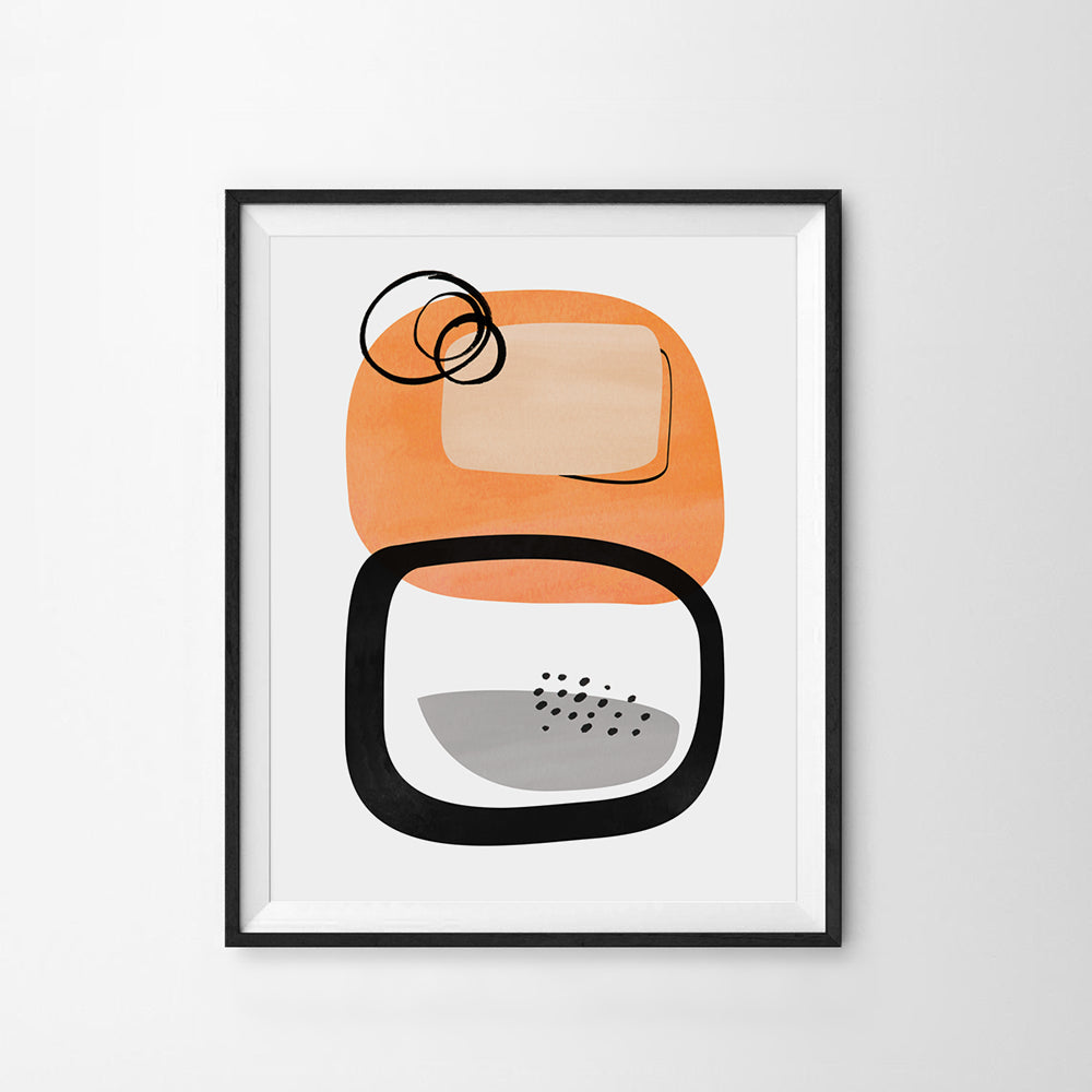 Modern Wall Art - Abstract Orange Black Design Main image