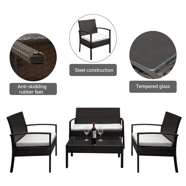 4PCS Rattan Patio Furniture Set Secondary image