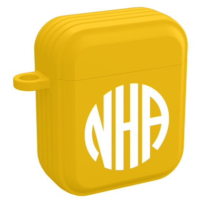 Custom Monogram Yellow Case Cover for Apple AirPods Gen 1, 2, 3 & Pro