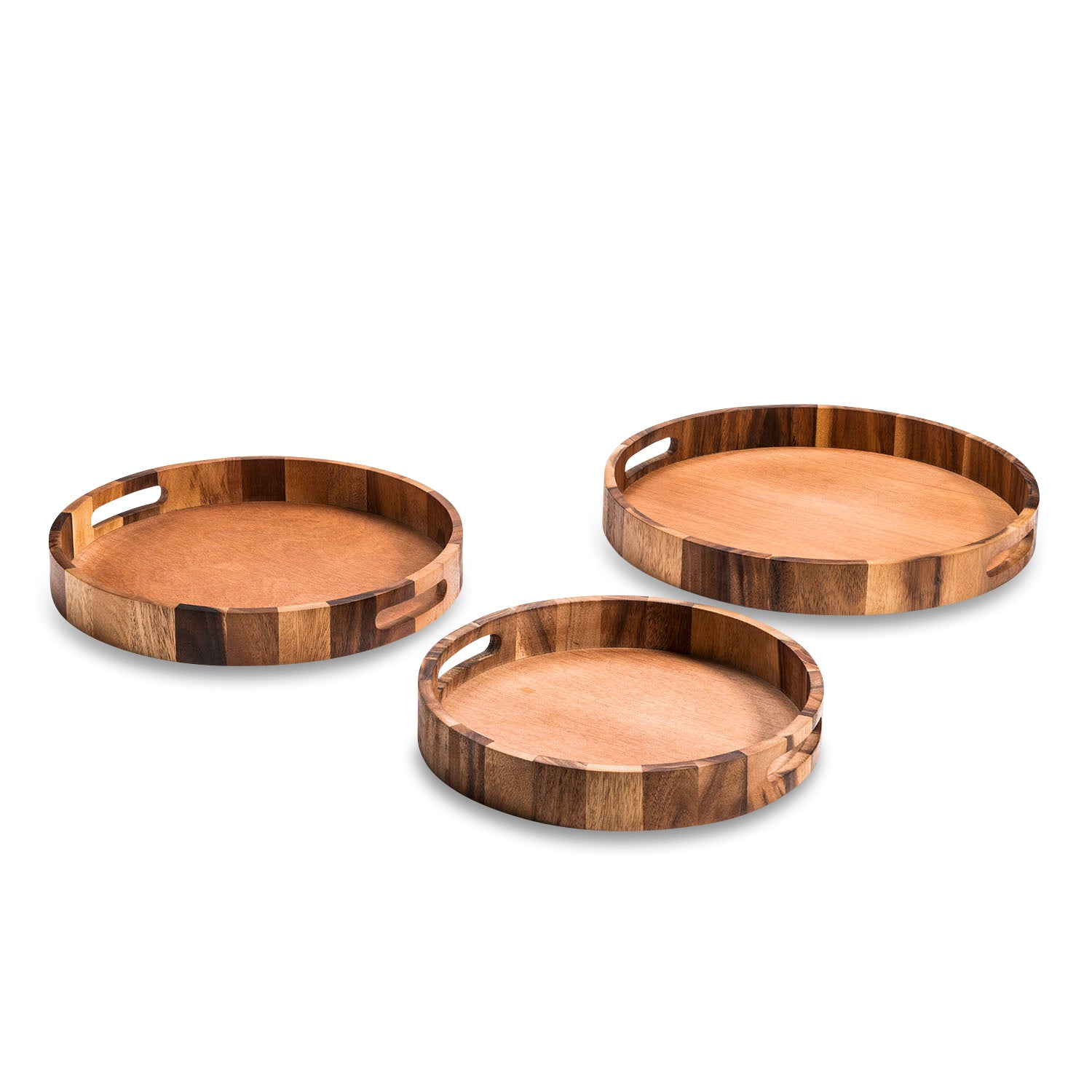 Set of 3 Round Serving Trays 1 each - 13", 15" 17" Main image