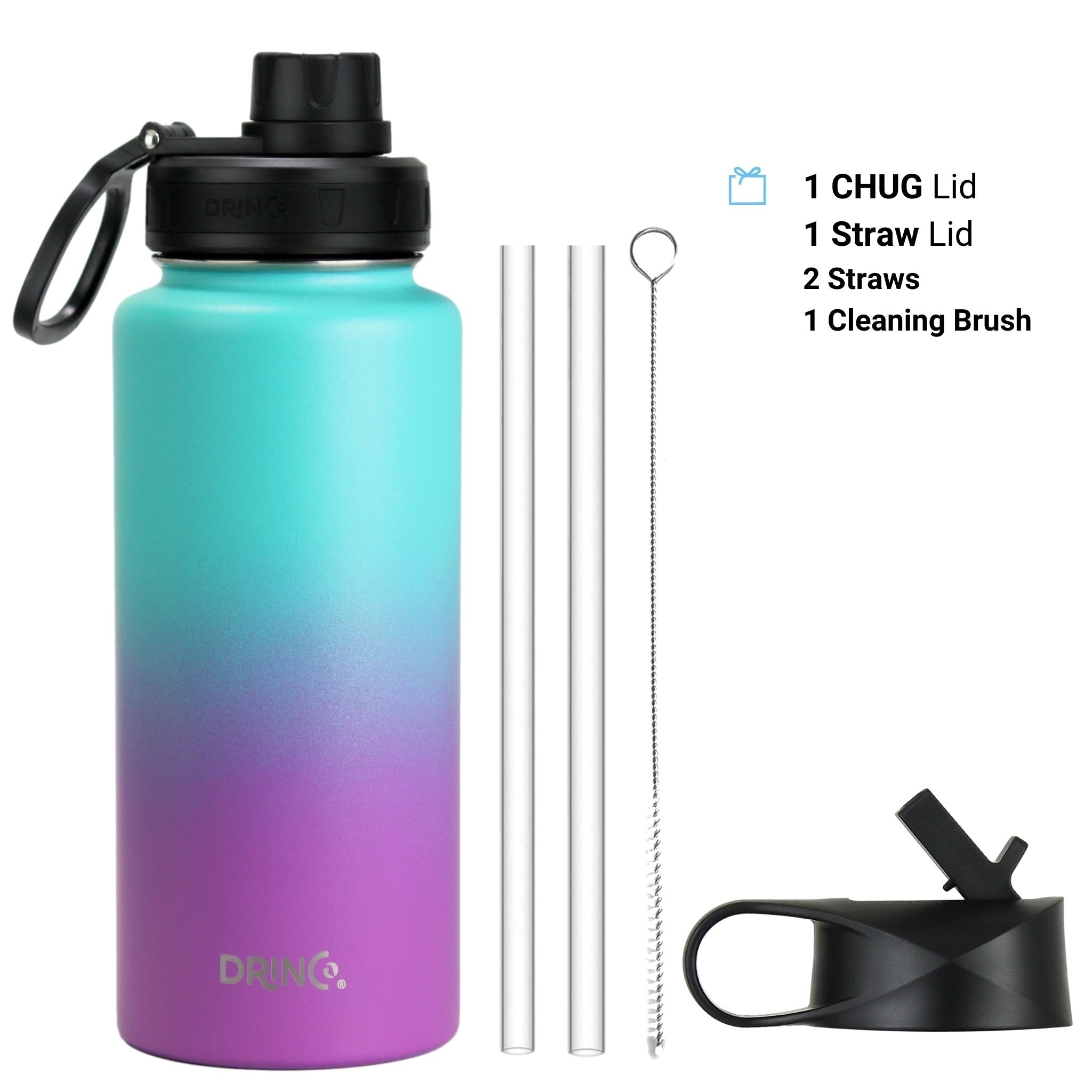 DRINCO® 32oz Stainless Steel Water Bottle - Ombre Fuchsia Teal Secondary image
