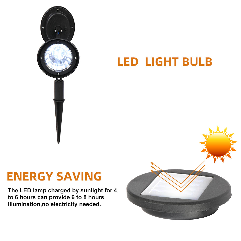 2pcs Solar Landscape Spotlight LED Lighting for Garden