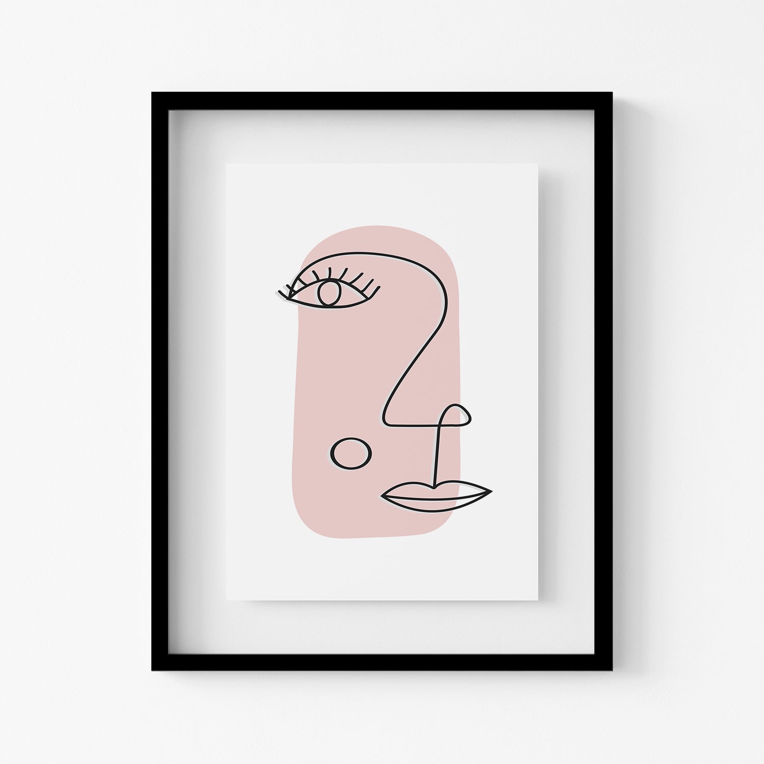 Line Art face Pink Blush Print Main image