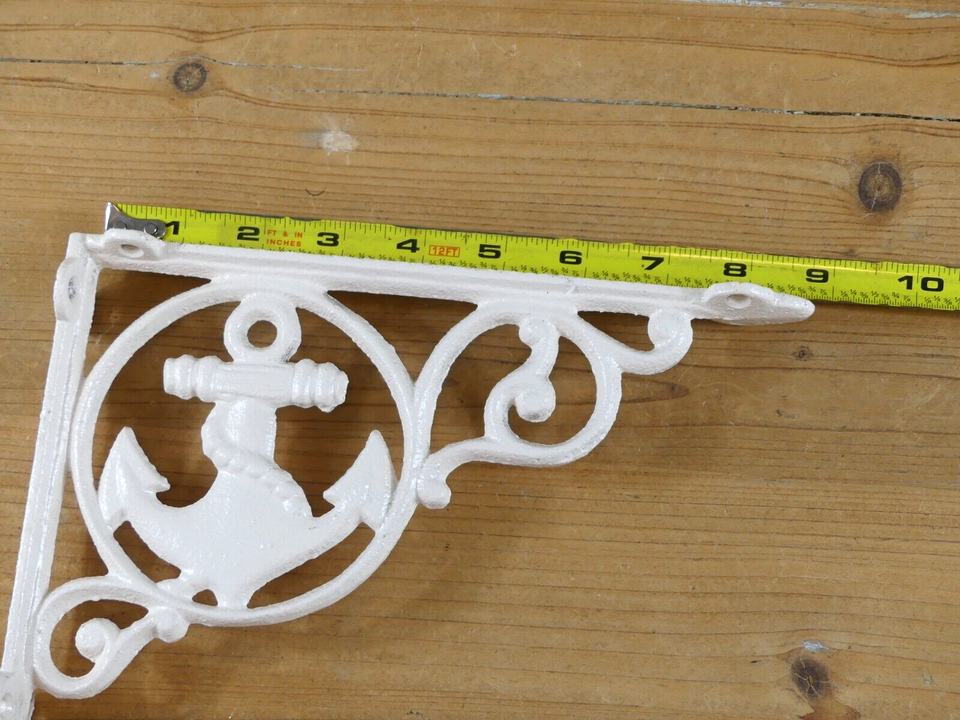 2 CAST IRON BOAT ANCHOR BRACKETS CORBELS WALL SHELF BRACKET