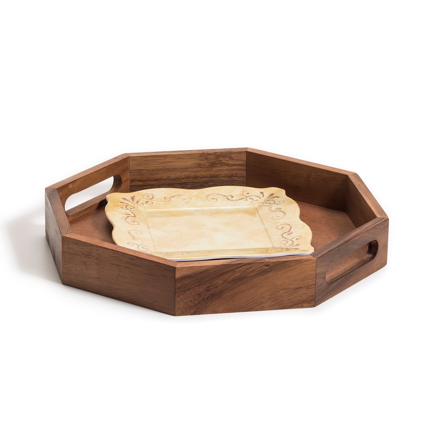 Octagon Wood Charcuterie/Serving Tray 13" Secondary image
