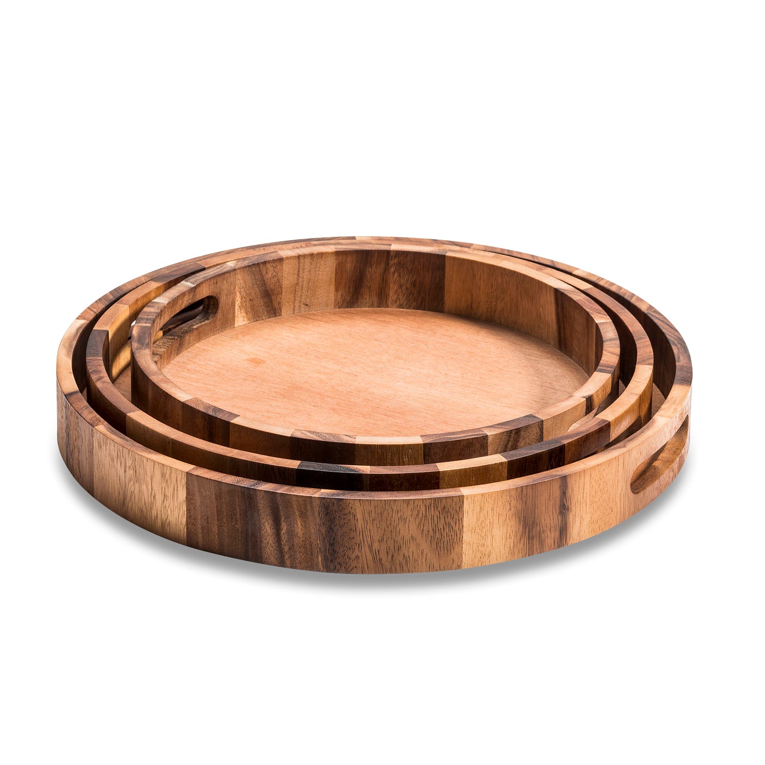 Set of 3 Round Serving Trays 1 each - 13", 15" 17"