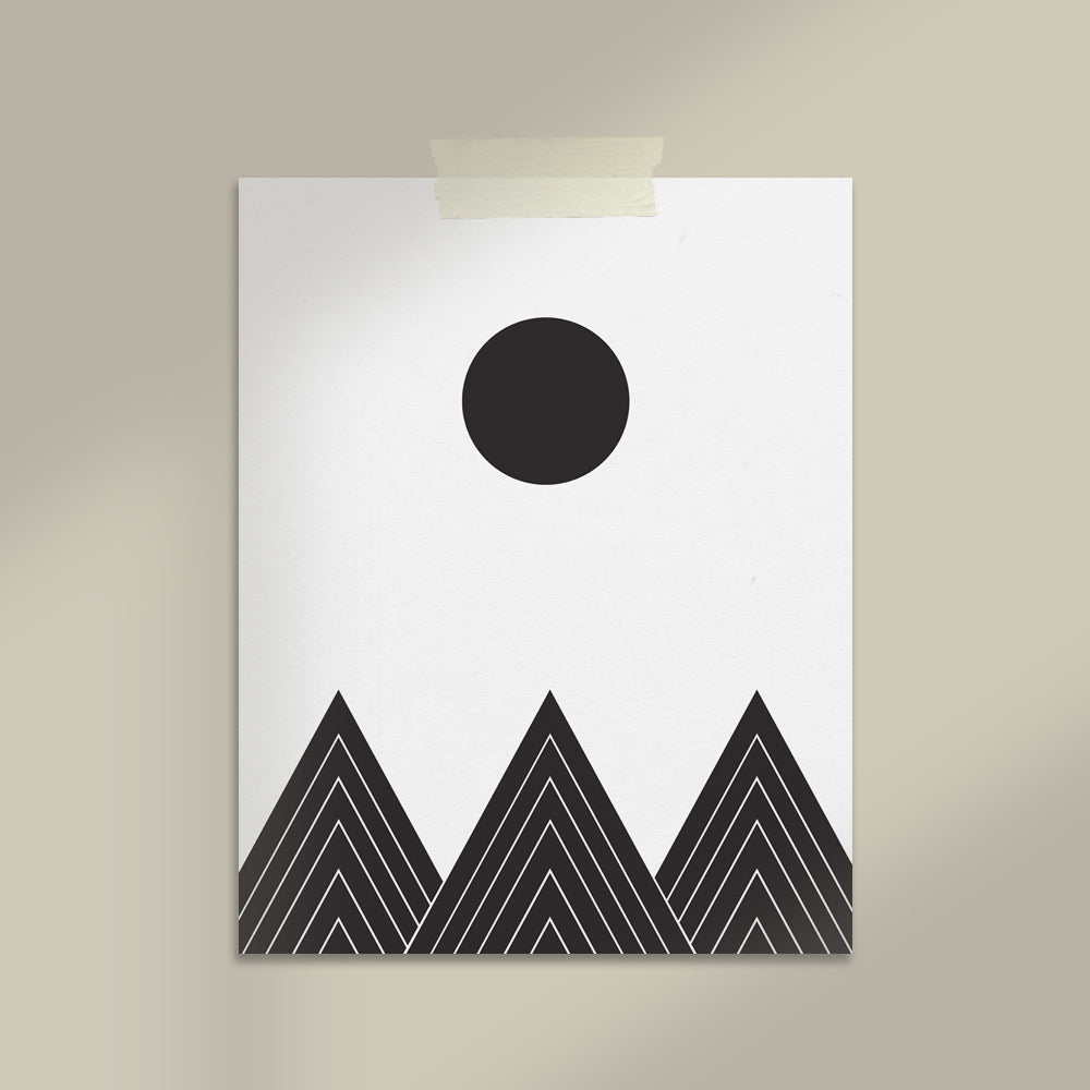 Black Triangles Scandinavian Art Print Secondary image