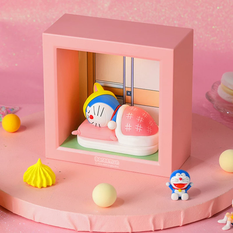 Doraemon Photo Frame Night Light Action Figures Cartoon Bedside Lamp