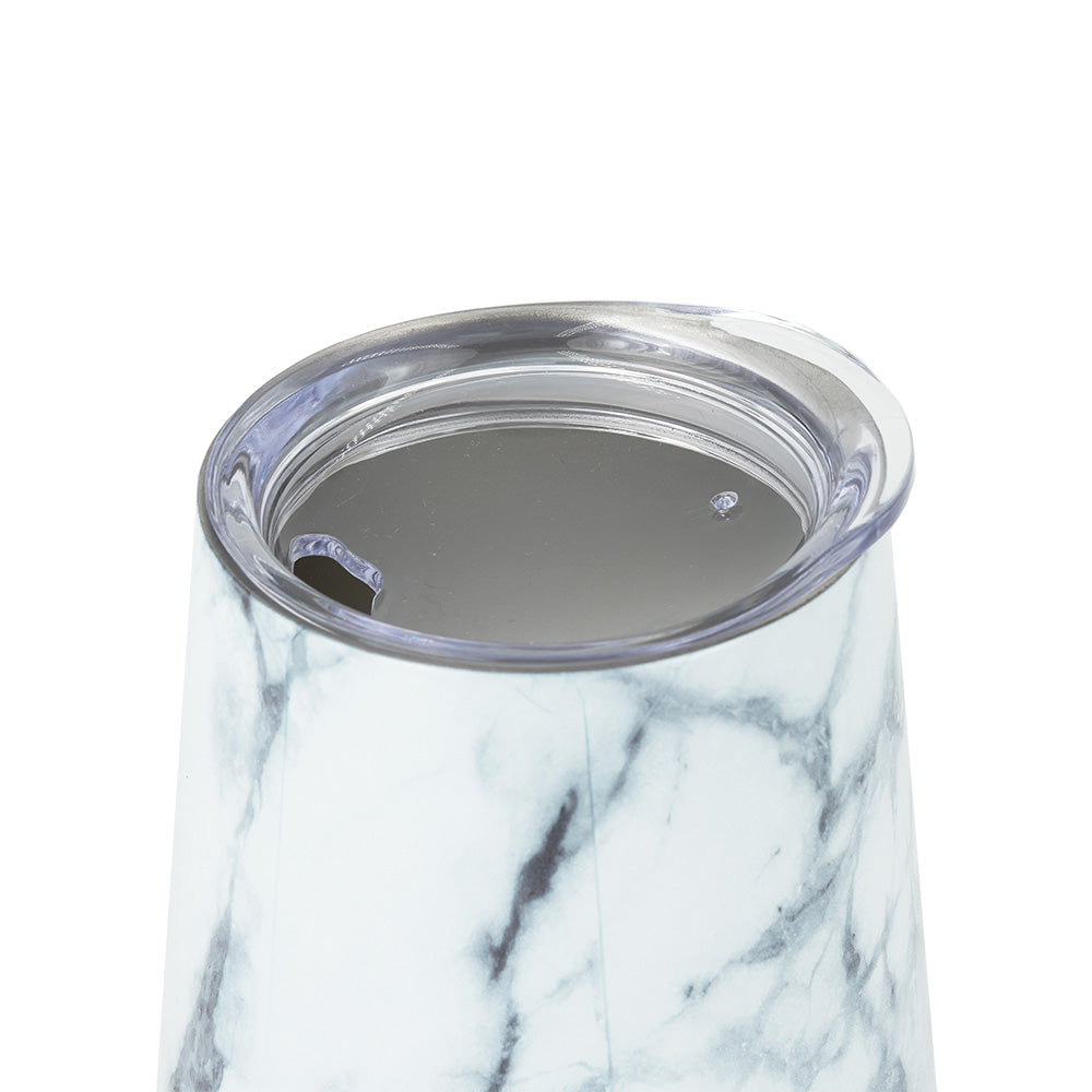 DRINCO® 12oz Insulated Wine Tumbler Glass (Pacifica White Marble) Secondary image