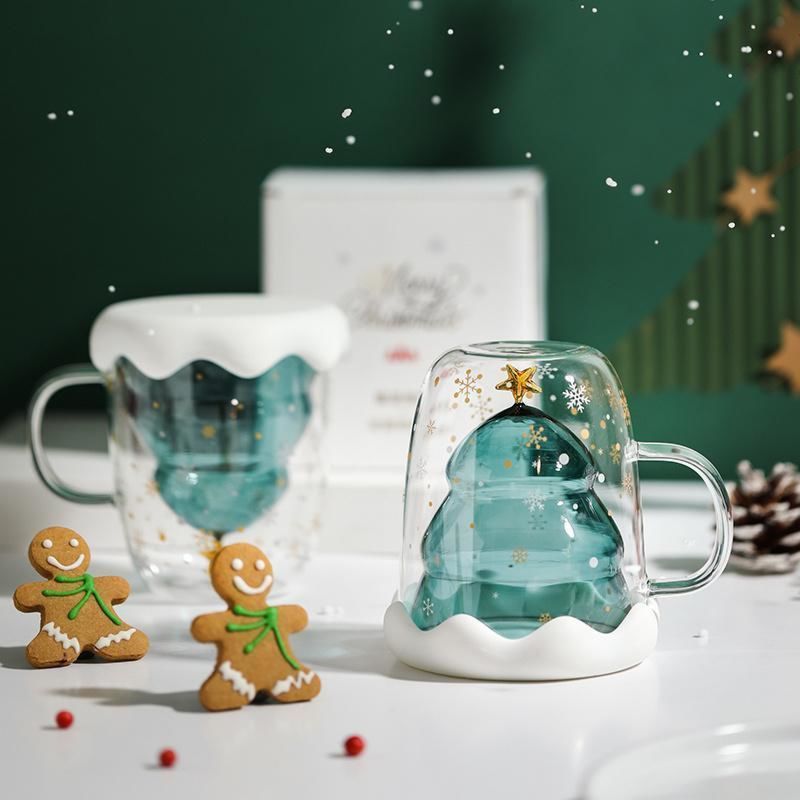 Christmas Tree Insulated Glass Coffee Mug Secondary image