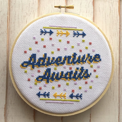 Adventure Awaits Counted Cross Stitch DIY KIT Intermediate