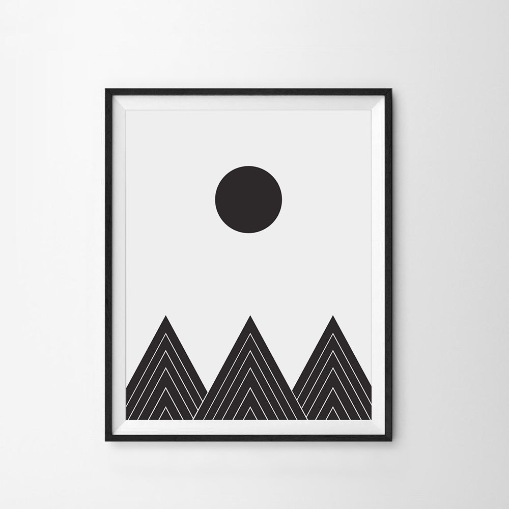 Black Triangles Scandinavian Art Print Main image