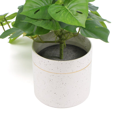 Decorative Ceramic Bowl Potted Artificial Monstera Plant 30cm