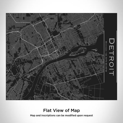 Detroit - Michigan Map Bottle with Bamboo Top in Matte Black