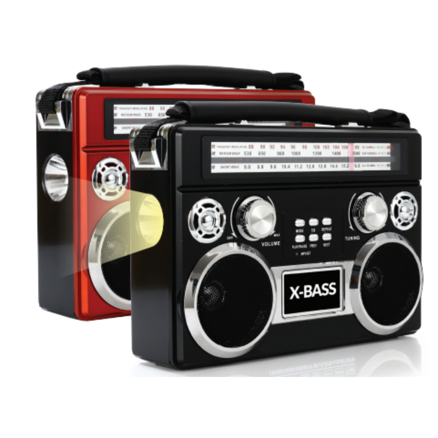 Portable 3 Band Radio with Bluetooth and Flashlight (SC-1097BT)