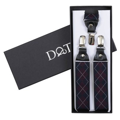 Burgundy & Navy Diamond Braces