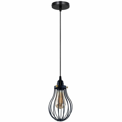 Retro Industrial Black Indoor Hanging Adjustable Pendant Light Big